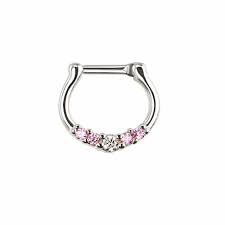 Nose Septum Piercing Crystal Septum Rings Clickers Helix Mens Women Body  Jewelry 
