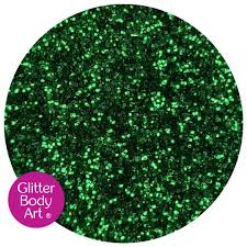 green face body cosmetic glitter
