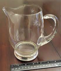 Sterling Silver And Glass Pitcher For