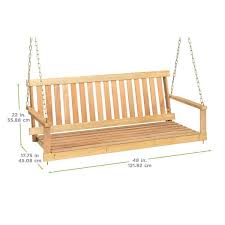 Natural Hardwood Porch Swing
