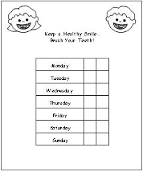 Tooth Brushing Chart Print On