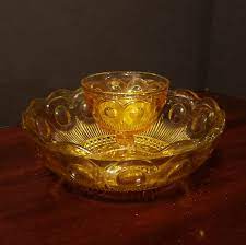 Vintage Amber Depression Glass Chip And