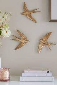 Gold Swallow Wall Art Plaques