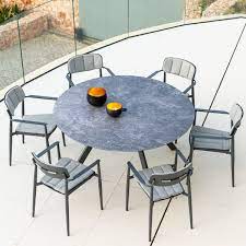 Ceramic 6 Seat Round Garden Table Set