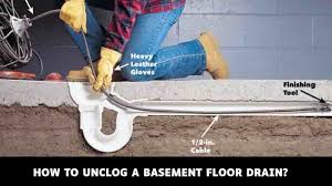 how to unclog a bat floor drain