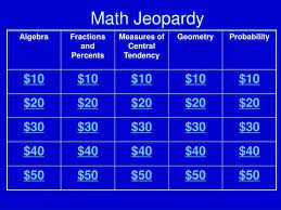Math Jeopardy Powerpoint Presentation
