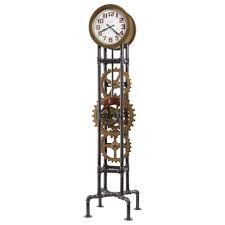 cogwheel metal floor clock 615118 by