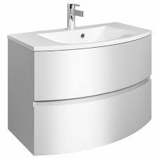 Kai 800 double drawer basin & unit. Crosswater Bauhaus Svelte White Gloss 800mm Vanity Unit Basin Sanctuary Bathrooms