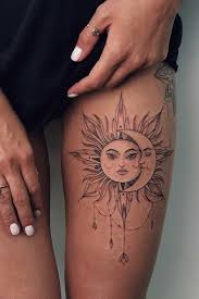 tatouage femme soleil et lune