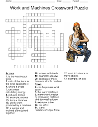 work and machine crossword puzzle