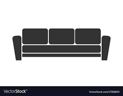 sofa icon on white background royalty