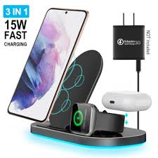 3 in 1 15w fast charging pad dock for