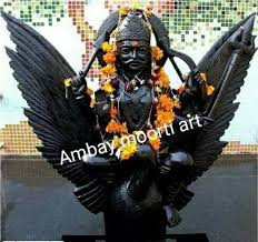 18 inch black marble sani dev statue at