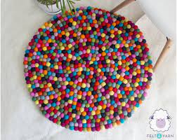 multicolor felt ball rug for home décor