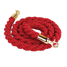 red twisted stanchion rope 9 8 ft gold