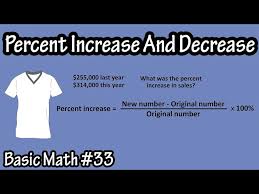how to calculate percent increase or