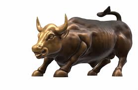 Bull Bronze Stock Market Art