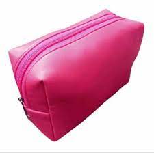 pink white shining pu cosmetic pouch