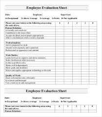 Employee Evaluation Template 9 Free Word Pdf Documents Download