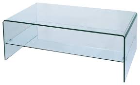 Waterfall Bent Glass Coffee Table With