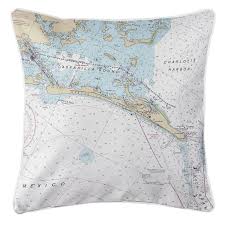 Fl Gasparilla Island Fl Nautical Chart Pillow In 2019