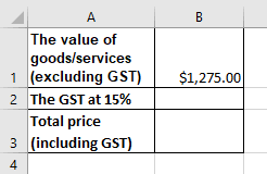how to calculate gst in excel