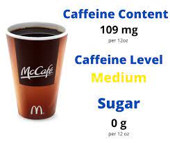 how much caffeine in mcdonalds mccafé