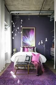 Purple Teen Loft Bedroom With Aubergine