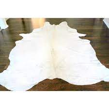 all white cowhide rug