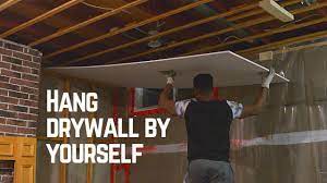 how i hung drywall on a ceiling alone