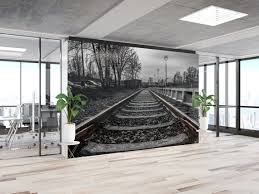 Train Track Wall Mural Paper Wall Art