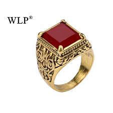 Us 1 6 30 Off Wlp Newest Design Square Resin Stone Ring Men And Women Fashion Vintage Couple Ring Jewelry Male Gift Wedding Big Finger Rings In