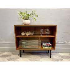 Vintage Bookcase With Glass Doors