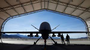 INDIAN SPRINGS, NV - NOVEMBER 17: (EDITORS NOTE: Image has been reviewed by the U.S. Military prior to transmission.) An MQ-9 Reaper remotely piloted aircraft (RPA) is prepared for a training mission