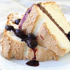 Trusted super moist™ angel food cake mix recipes from betty crocker. Angel Food Cake With Blueberry Sauce Chef Lindsey Farr