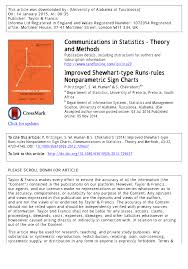 Pdf Improved Shewhart Type Runs Rules Nonparametric Sign Charts