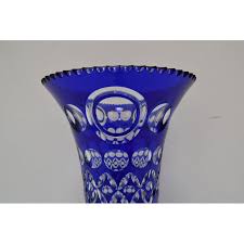 Lead Crystal Cobalt Blue Vase