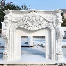 White Marble Fireplace Mantel Trevi Statue