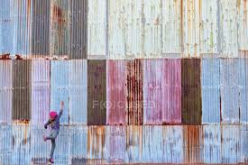 colorful corrugated metal wall