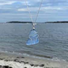 light blue sea gl necklace lisa