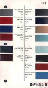 Ford Europe Paint Chart Color Reference