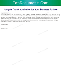 Thank You Letter For Business Partnership Top Docx
