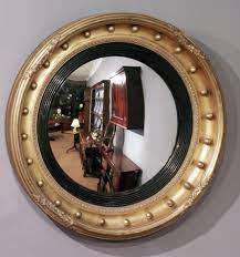 antique convex wall mirror round gilt