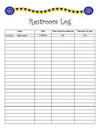 Restroom Log Worksheets Teaching Resources Teachers Pay