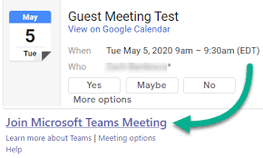 teams meeting as a guest uvm