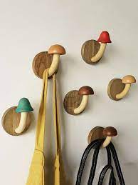 Mushroom Wooden Hooks Clothes Hanger