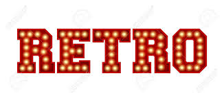 Retro Word Made From Red Vintage Lightbulb Lettering Isolated