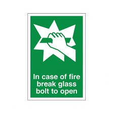Fire Break Glass Bolt To Open Safety