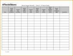 Blood Sugar Log Sheets Monthly Glucose Diary Template Spreadsheet