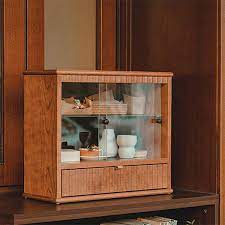 Solid Wood Storage Cabinet Glass